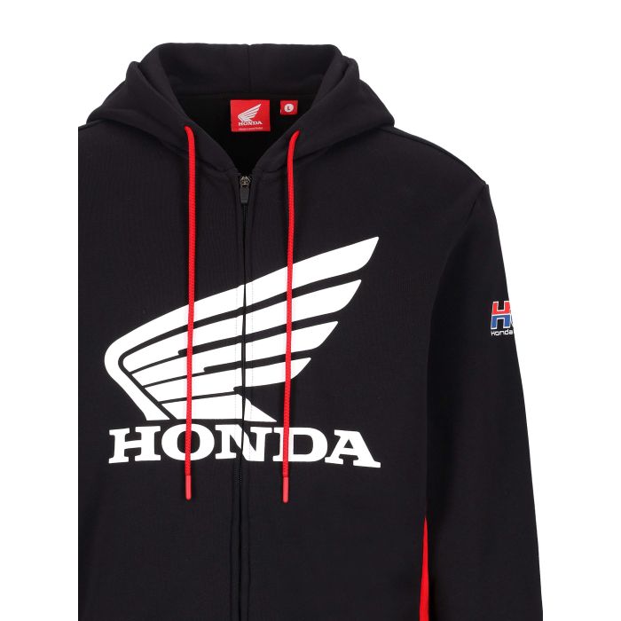 Zipped hoodie men Honda HRC Racing - White Honda logo